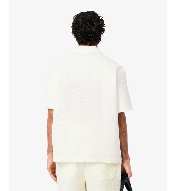 LACOSTE「ワッフルニットオープンカラーシャツ」|シャツ・ブラウス|