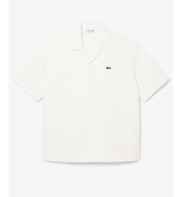 LACOSTE「ワッフルニットオープンカラーシャツ」|シャツ・ブラウス|