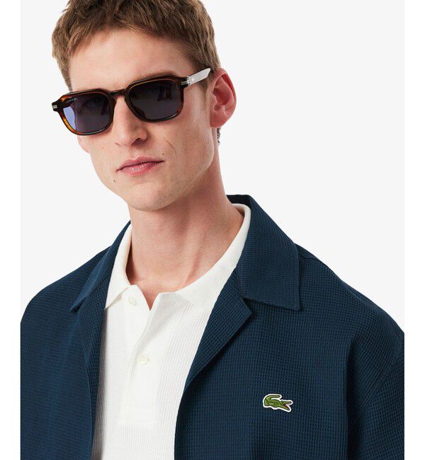 LACOSTE「ワッフルニットオープンカラーシャツ」|シャツ・ブラウス|