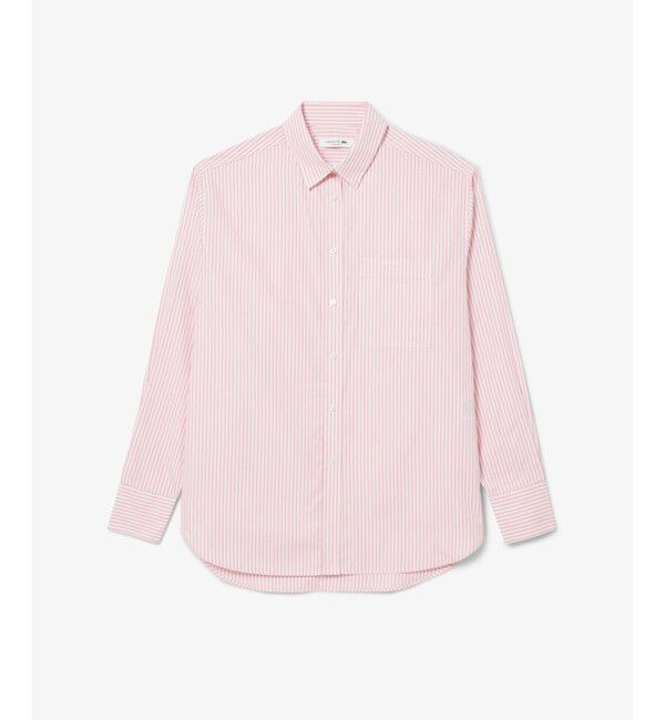 LACOSTE「コットンポプリン オーバーサイズストライプシャツ」|シャツ・ブラウス|