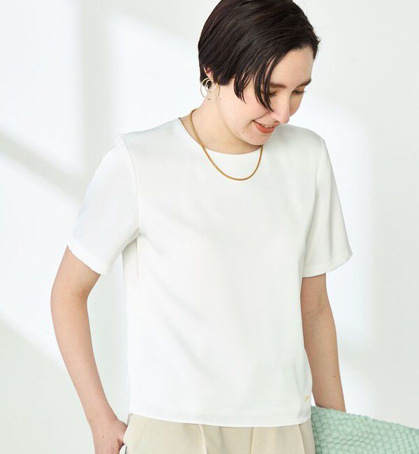 NOLLEY'S「オトナサテン半袖Tブラウス」|シャツ・ブラウス|