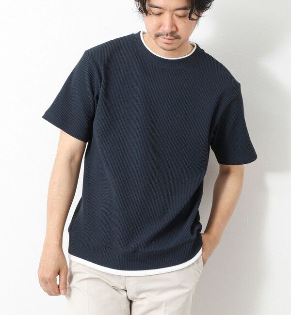 NOLLEY'S goodman「【IRM】《吸水速乾/UVカット》ワッフルフェイクレイヤードTee 25SS」|Tシャツ・カットソー|ネイビー