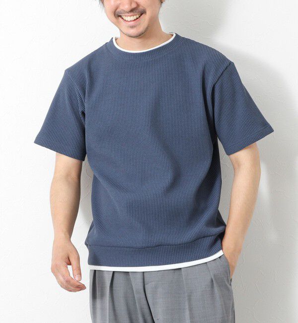 NOLLEY'S goodman「【IRM】《吸水速乾/UVカット》ワッフルフェイクレイヤードTee 25SS」|Tシャツ・カットソー|グレイッシュブルー