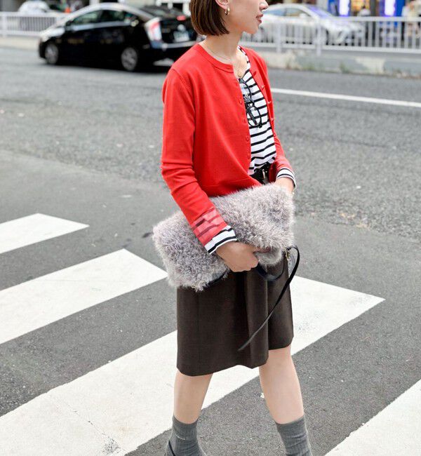 NOLLEY'S「《手洗い可能》くるみ釦シアークルーネックカーディガン」|カーディガン|