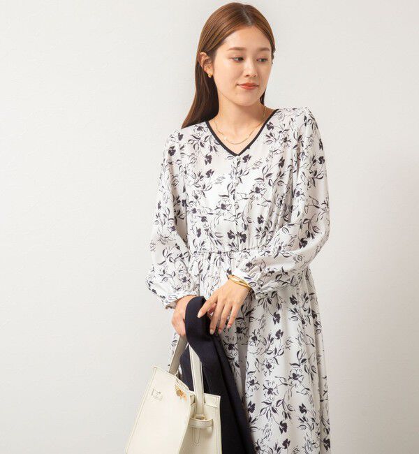 NOLLEY'S sophi「ウォッシャブルジョーゼットVネックギャザーワンピース」|ワンピース|