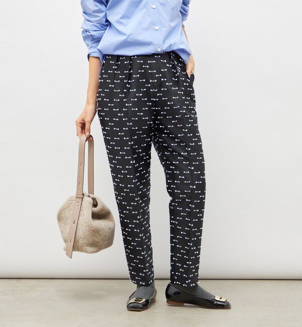 NOLLEY'S「《セットアップ対応》ウォッシャブルリボンジャガードタックテーパードパンツ」|その他|