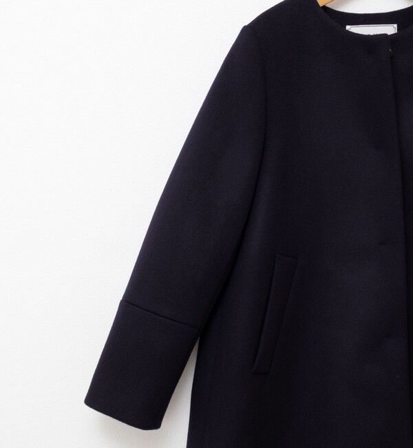 NOLLEY'S「ブローチ付きAラインノーカラーコート」|ノーカラーコート|