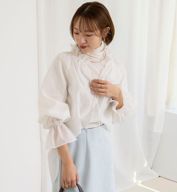 NOLLEY'S sophi「ウォッシャブルオーガンジーフリルブラウス」|シャツ・ブラウス|