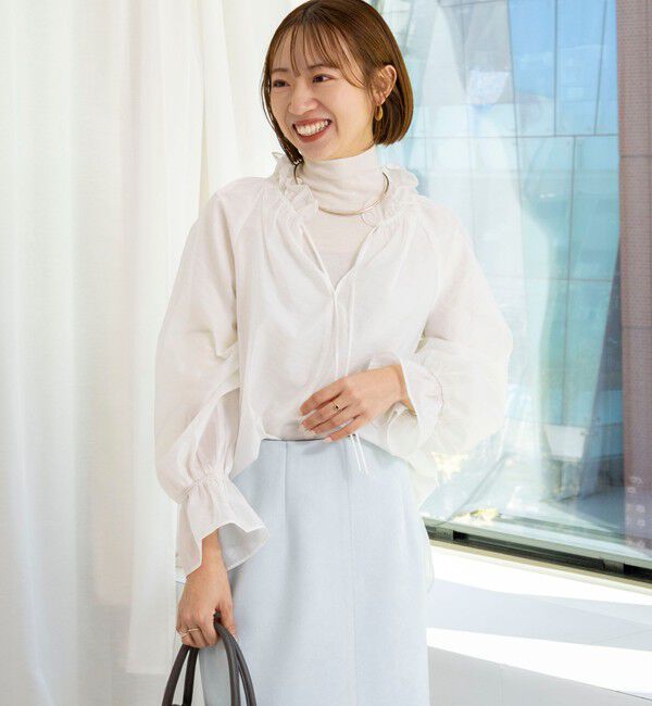 NOLLEY'S sophi「ウォッシャブルオーガンジーフリルブラウス」|シャツ・ブラウス|