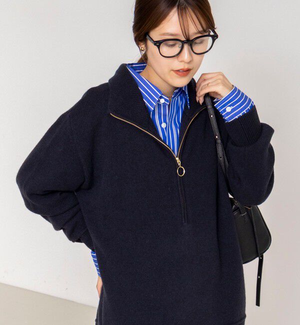 Rie Miller「《手洗い可能》ハーフZIPプルオーバー」|ニット・セーター|