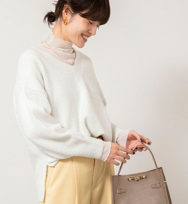 NOLLEY'S sophi「《手洗い可能》モヘヤスパンコールVネックプルオーバー」|ニット・セーター|