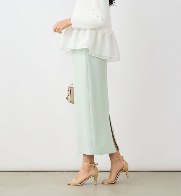 NOLLEY'S sophi「《セットアップ対応》ウォッシャブルバックサテンタイトスカート」|タイト|