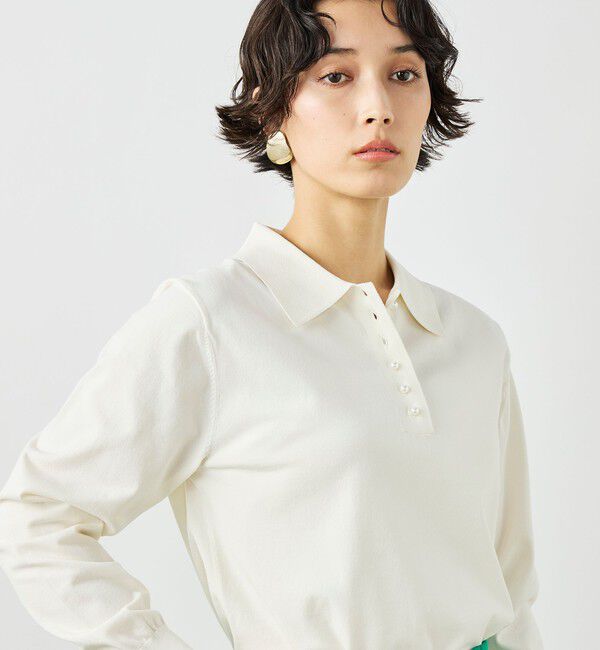 NOLLEY'S「《手洗い可能》コットンテックスポロニット」|ニット・セーター|