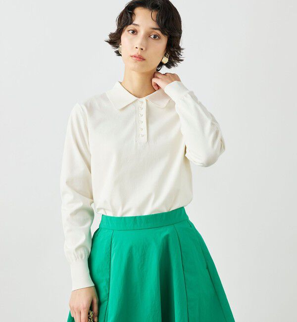 NOLLEY'S「《手洗い可能》コットンテックスポロニット」|ニット・セーター|