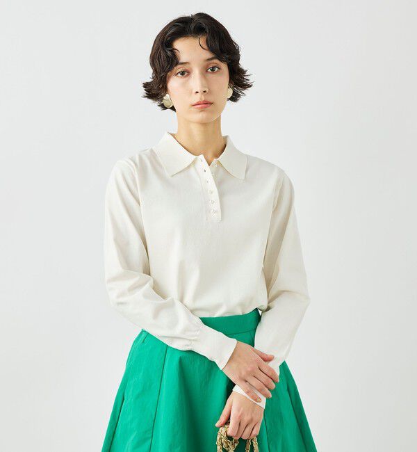 NOLLEY'S「《手洗い可能》コットンテックスポロニット」|ニット・セーター|