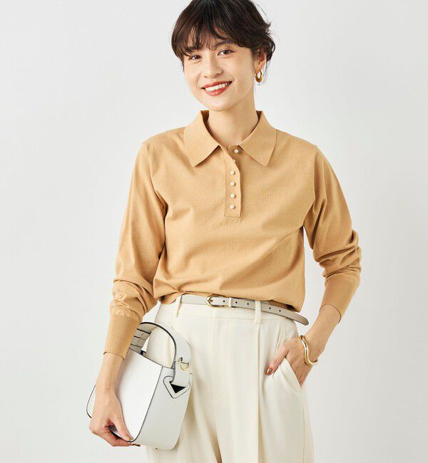 NOLLEY'S「《手洗い可能》コットンテックスポロニット」|ニット・セーター|