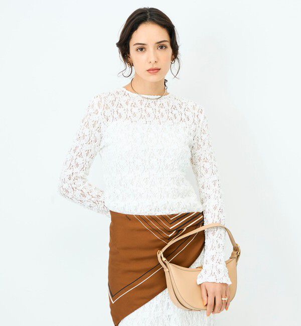 NOLLEY'S sophi「ウォッシャブルストレッチレース両前カーディガン」|カーディガン|ホワイト