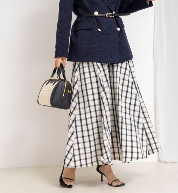 NOLLEY'S「ウォッシャブルフレアマキシスカート」|フレア|ホワイト系2