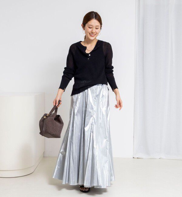 NOLLEY'S「《手洗い可能》ギマポリコットンワッフルヘンリーネックプルオーバー」|ニット・セーター|