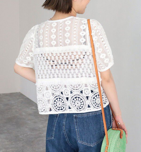 fredy emue「レース切替前開きブラウス」|シャツ・ブラウス|