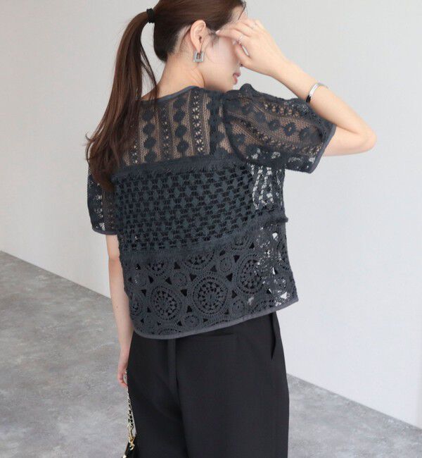 fredy emue「レース切替前開きブラウス」|シャツ・ブラウス|