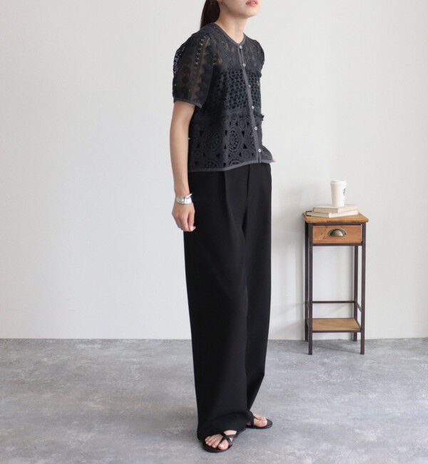 fredy emue「レース切替前開きブラウス」|シャツ・ブラウス|