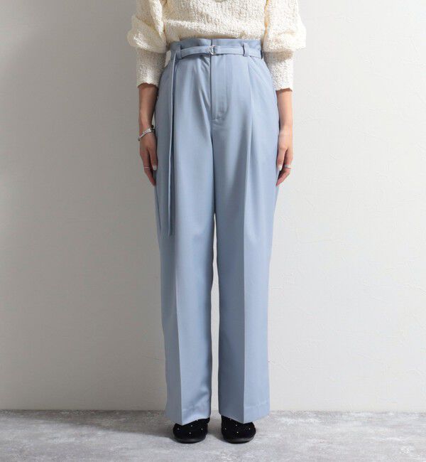 fredy emue「ベルト付きタックパンツ」|スラックス|