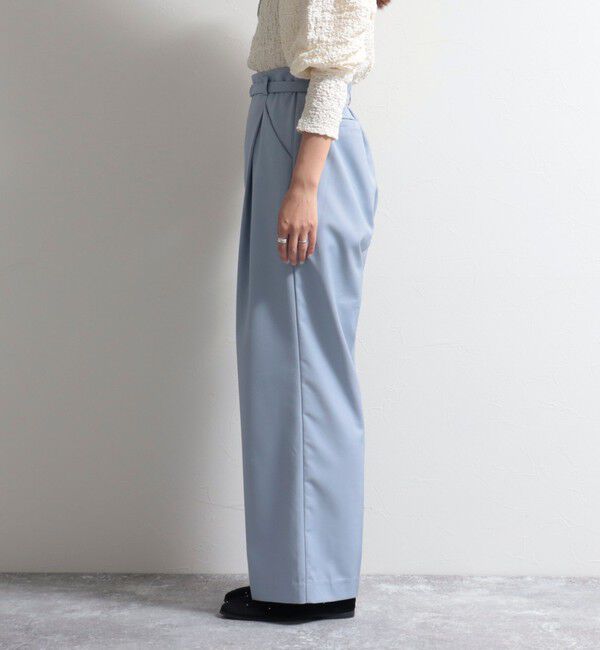 fredy emue「ベルト付きタックパンツ」|スラックス|