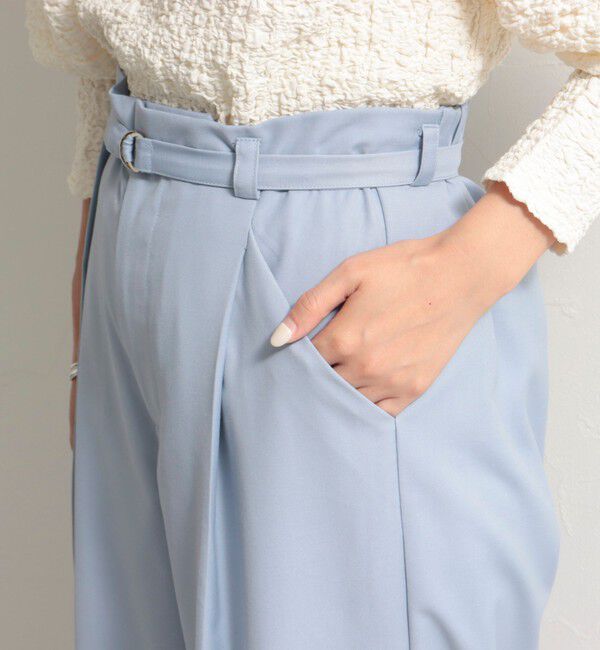 fredy emue「ベルト付きタックパンツ」|スラックス|