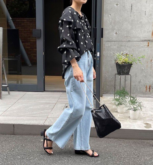 fredy emue「シアー楊柳刺繍ケープブラウス」|シャツ・ブラウス|