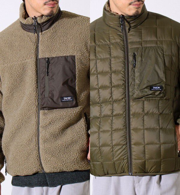 GLOSTER「【2WAYで着回せる】【UNISEX】GLOSTER配色別注 TAIONボア&times;ダウンブルゾン」|ダウン|