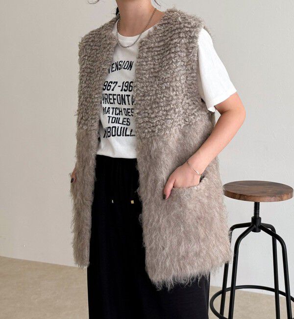 fredy emue「ループ起毛切替ニットジレ」|ベスト・ジレ|