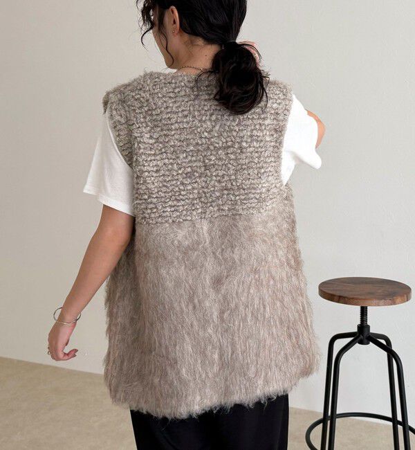 fredy emue「ループ起毛切替ニットジレ」|ベスト・ジレ|
