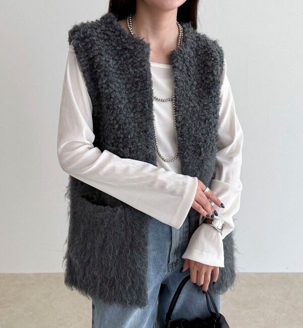 fredy emue「ループ起毛切替ニットジレ」|ベスト・ジレ|