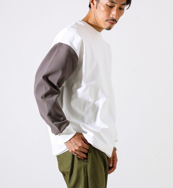 GLOSTER「【配色袖がアクセント】トリコットバイカラースリーブ プルオーバー」|スウェット・ジャージ|