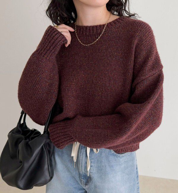 fredy emue「キラキラクロップド丈ニットプルオーバー」|ニット・セーター|