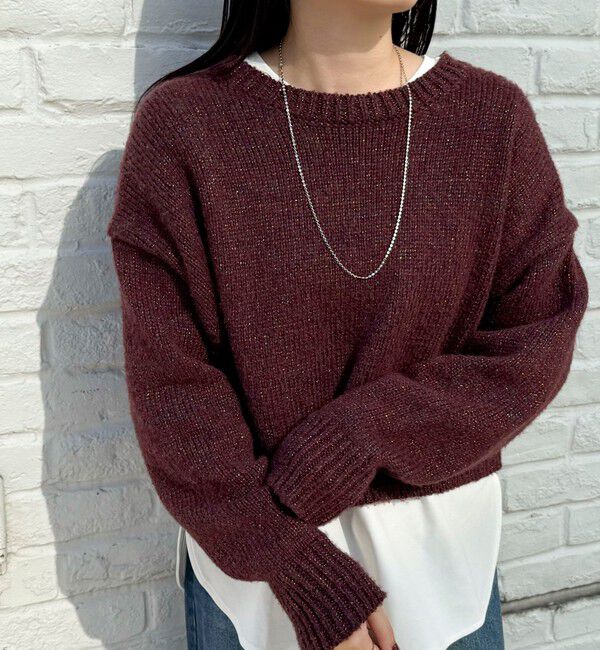 fredy emue「キラキラクロップド丈ニットプルオーバー」|ニット・セーター|