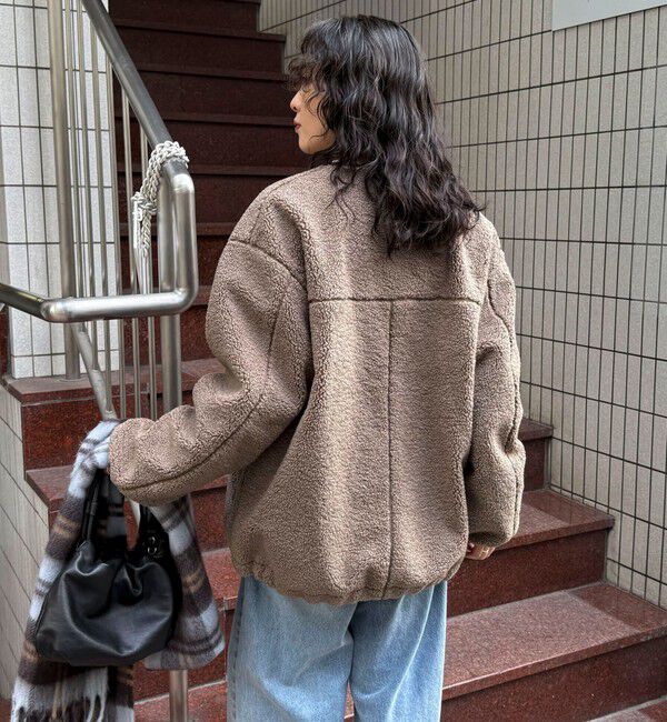 fredy emue「《防風》ボアノーカラーブルゾン」|ダッフルコート|