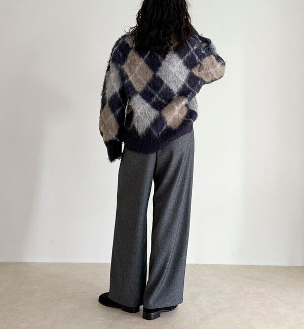 fredy emue「【4サイズ展開】ソフトシャークスキン/チェックイージーパンツ」|チノ|