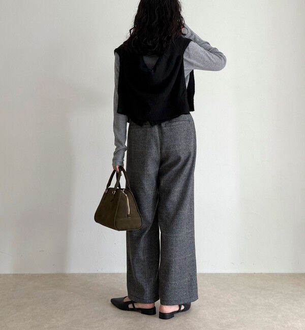 fredy emue「【4サイズ展開】ソフトシャークスキン/チェックイージーパンツ」|チノ|