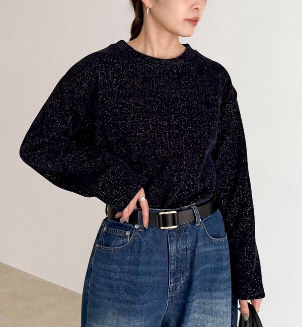 fredy emue「ラメモールプルオーバー」|Tシャツ・カットソー|ネイビー