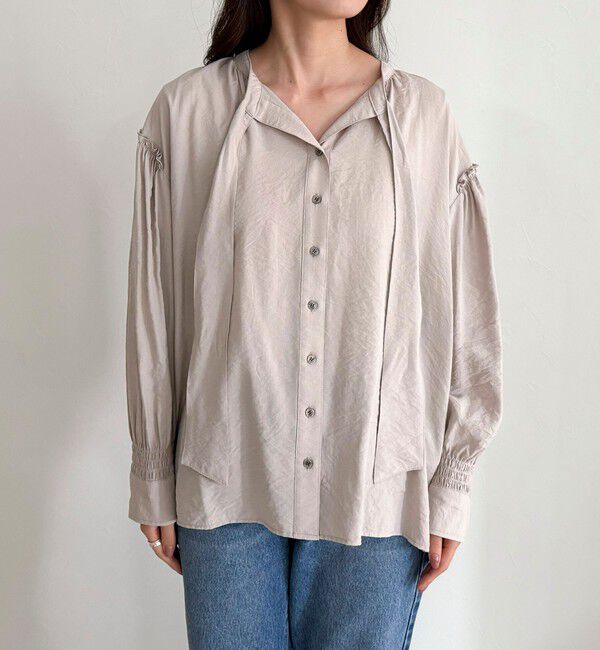 fredy emue「ボウタイギャザーブラウス」|シャツ・ブラウス|