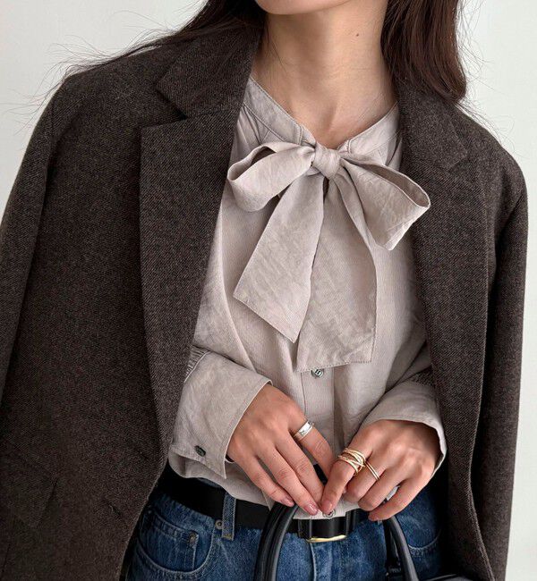 fredy emue「ボウタイギャザーブラウス」|シャツ・ブラウス|