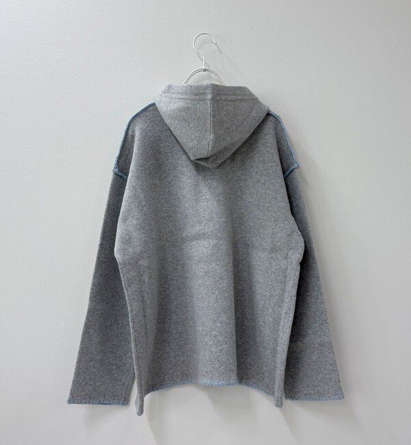 fredy emue「フード付き配色ステッチニットプルオーバー」|ニット・セーター|