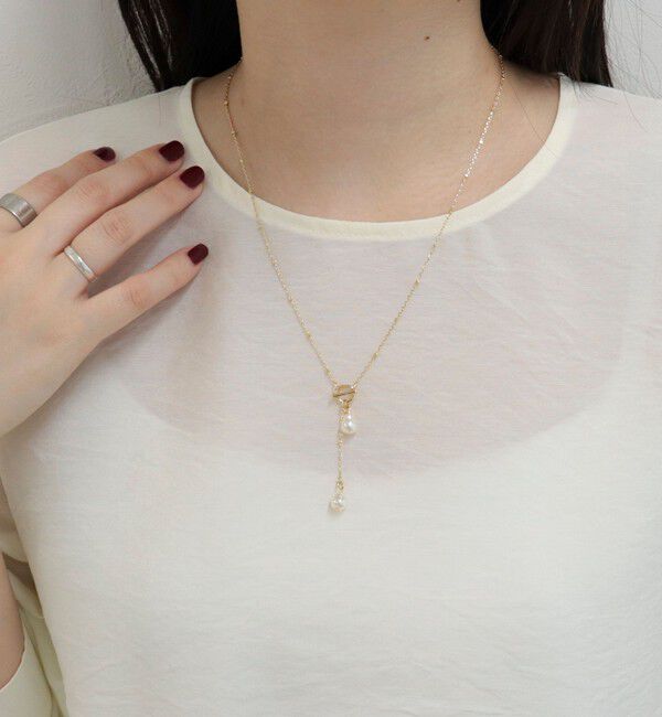 fredy emue「二段パールYネックレス」|ネックレス|ゴールド