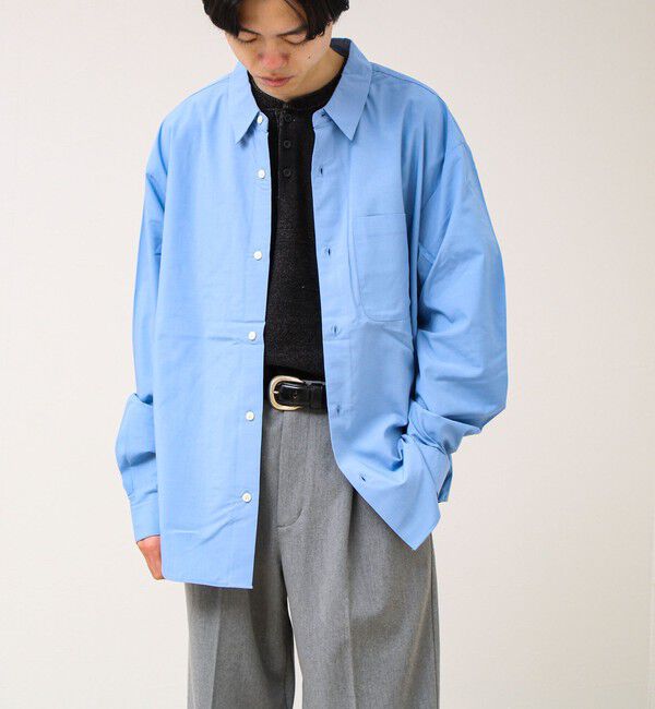 GLOSTER「【ストライプ/無地】レーヨン混 レギュラーカラーシャツ」|シャツ・ブラウス|