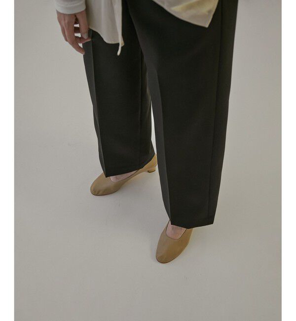 SALON adam et rope'「エコツイルスタイルアップワイドパンツ【洗える】」|チノ|