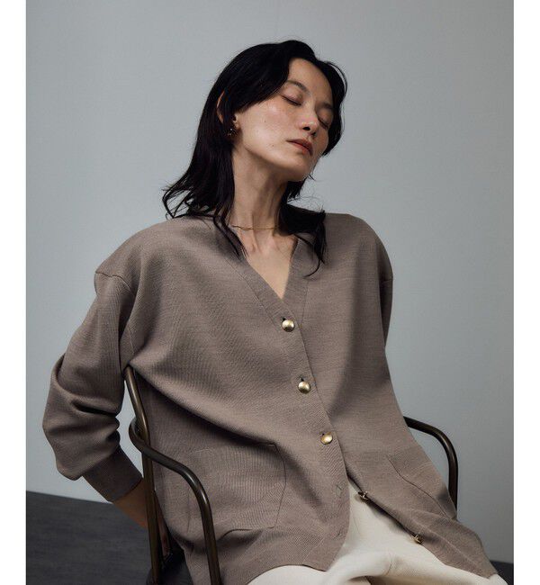 SALON adam et rope'「ウールスムースVネックカーディガン」|カーディガン|ベージュ(27)