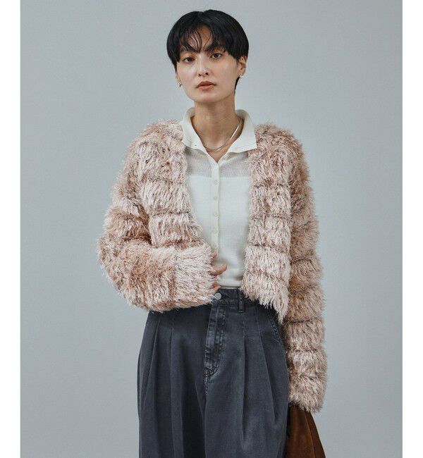 SALON adam et rope'「シャギーファーニットボレロ」|カーディガン|