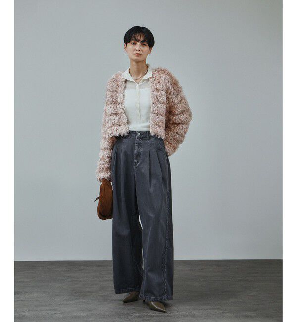 SALON adam et rope'「シャギーファーニットボレロ」|カーディガン|